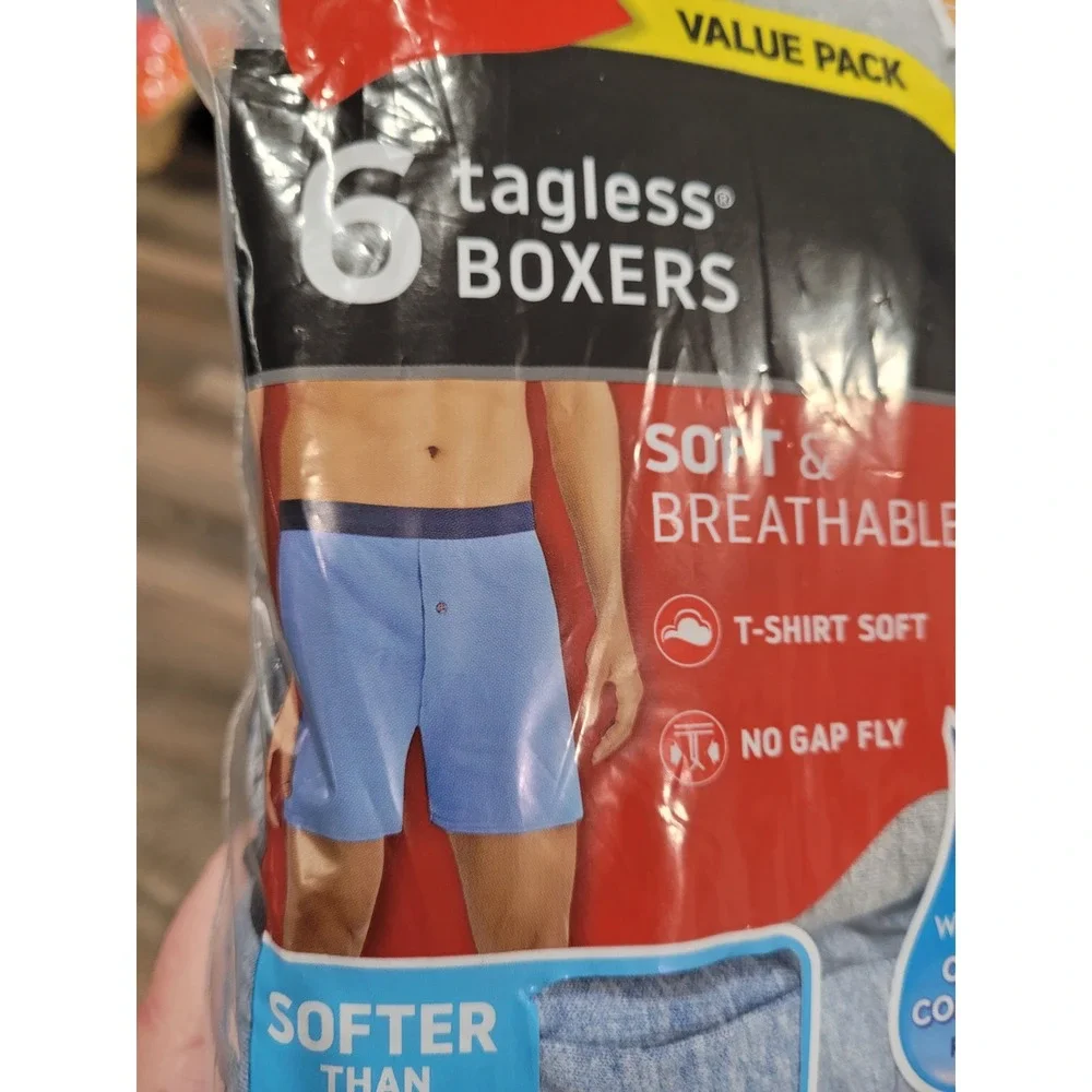Hanes Mens 6 Pack Tagless Boxer Briefs Soft Breathable No Gap Fly size Medium #1